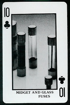 Midget and Glass Fuses 1970s Littelfuse Playing Cards football card