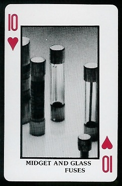 Midget and Glass Fuses 1970s Littelfuse Playing Cards football card