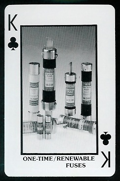 One-Time/Renewable Fuses 1970s Littelfuse Playing Cards football card