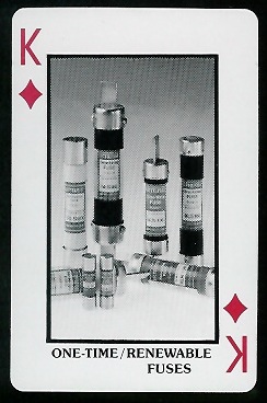 One-Time and Renewable Fuses 1970s Littelfuse Playing Cards football card