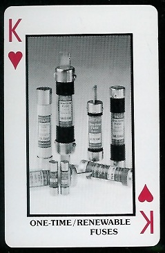 One-Time and Renewable Fuses 1970s Littelfuse Playing Cards football card