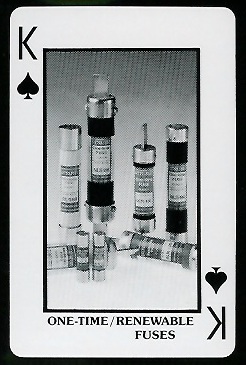 One-Time/Renewable Fuses 1970s Littelfuse Playing Cards football card