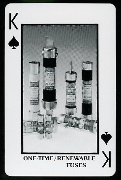 One-Time and Renewable Fuses 1970s Littelfuse Playing Cards football card
