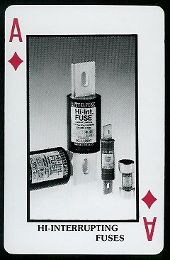 Hi-Interrupting Fuses 1970s Littelfuse Playing Cards football card