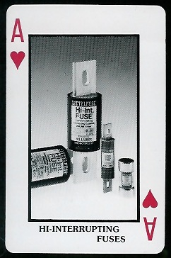 Hi-Interrupting Fuses 1970s Littelfuse Playing Cards football card