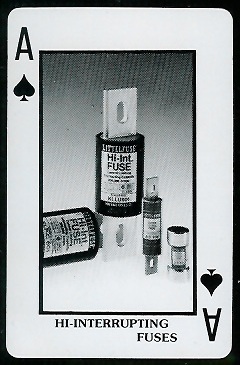 Hi-Interrupting Fuses 1970s Littelfuse Playing Cards football card