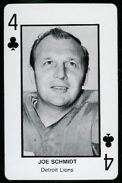 Joe Schmidt 1970s Littelfuse Playing Cards football card