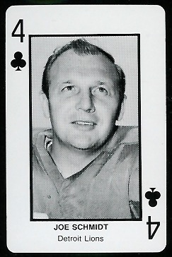 Joe Schmidt 1970s Littelfuse Playing Cards football card Joe Schmidt 1970s Littelfuse Playing Cards football card