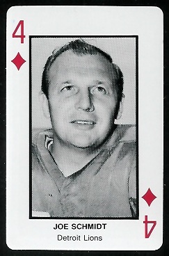 Joe Schmidt 1970s Littelfuse Playing Cards football card