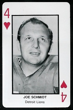 Joe Schmidt 1970s Littelfuse Playing Cards football card