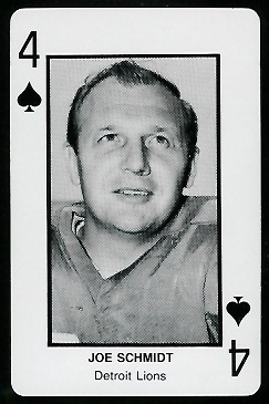 Joe Schmidt 1970s Littelfuse Playing Cards football card