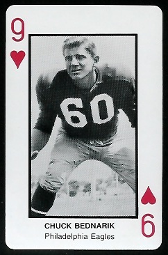 Chuck Bednarik 1970s Littelfuse Playing Cards football card