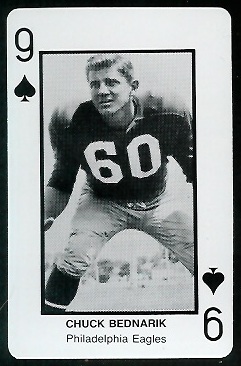 Chuck Bednarik 1970s Littelfuse Playing Cards football card