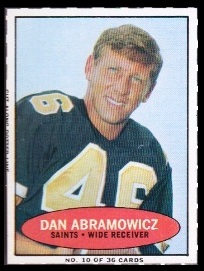 Dan Abramowicz 1971 Bazooka football card Dan Abramowicz 1971 Bazooka football card