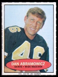 Dan Abramowicz 1971 Bazooka football card