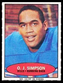 O.J. Simpson 1971 Bazooka football card