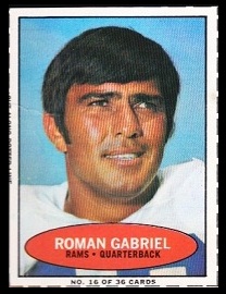 Roman Gabriel 1971 Bazooka football card