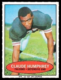 Claude Humphrey 1971 Bazooka football card