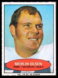 Merlin Olsen 1971 Bazooka football card