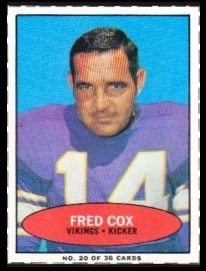 Fred Cox 1971 Bazooka football card