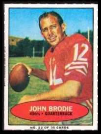 John Brodie 1971 Bazooka football card