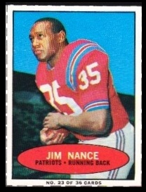 Jim Nance 1971 Bazooka football card