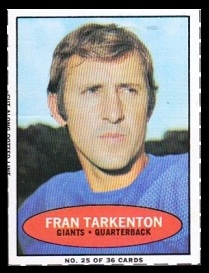 Fran Tarkenton 1971 Bazooka football card