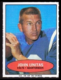 John Unitas 1971 Bazooka football card