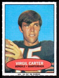 Virgil Carter 1971 Bazooka football card