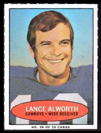 Lance Alworth 1971 Bazooka football card