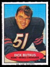 Dick Butkus 1971 Bazooka football card