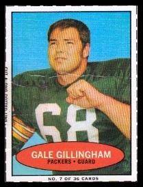 Gale Gillingham 1971 Bazooka football card