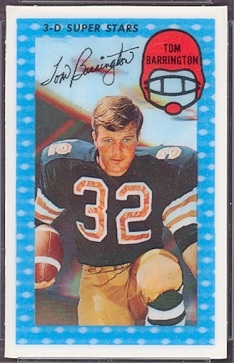 Tom Barrington 1971 Kelloggs football card