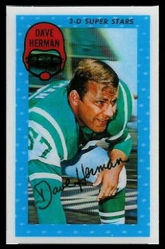 Dave Herman 1971 Kelloggs football card