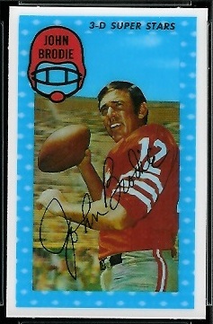 John Brodie 1971 Kelloggs football card John Brodie 1971 Kelloggs football card