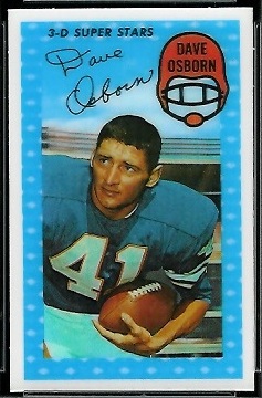 Dave Osborn 1971 Kelloggs football card