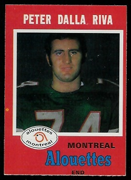 Peter Dalla Riva 1971 O-Pee-Chee CFL football card