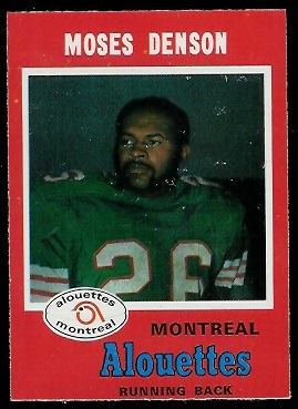 Moses Denson 1971 O-Pee-Chee CFL football card