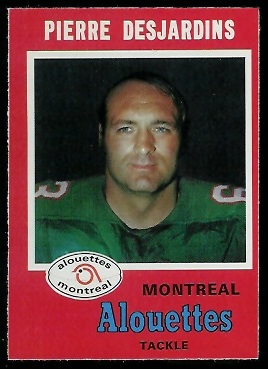 Pierre Desjardins 1971 O-Pee-Chee CFL football card