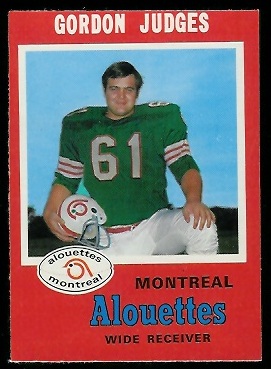 Gordon Judges 1971 O-Pee-Chee CFL football card