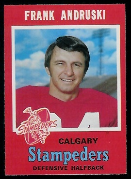 Frank Andruski 1971 O-Pee-Chee CFL football card