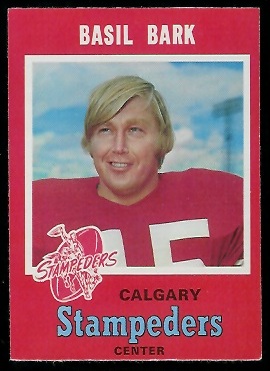 Basil Bark 1971 O-Pee-Chee CFL football card