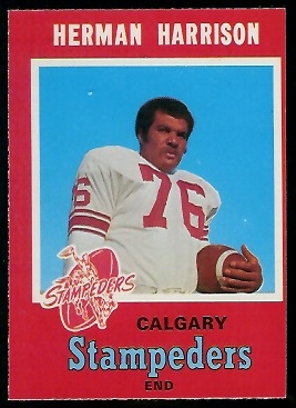 Herman Harrison 1971 O-Pee-Chee CFL football card Herman Harrison 1971 O-Pee-Chee CFL football card