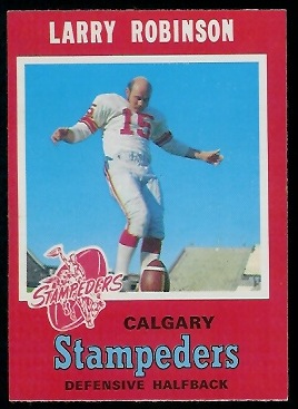 Larry Robinson 1971 O-Pee-Chee CFL football card Larry Robinson 1971 O-Pee-Chee CFL football card