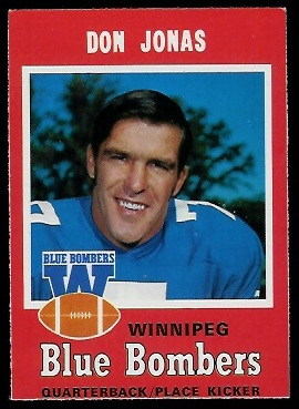 Don Jonas 1971 O-Pee-Chee CFL football card