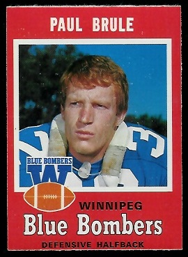 Paul Brule 1971 O-Pee-Chee CFL football card