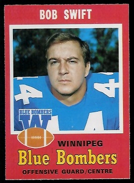 Bob Swift 1971 O-Pee-Chee CFL football card