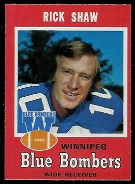 Rick Shaw 1971 O-Pee-Chee CFL football card