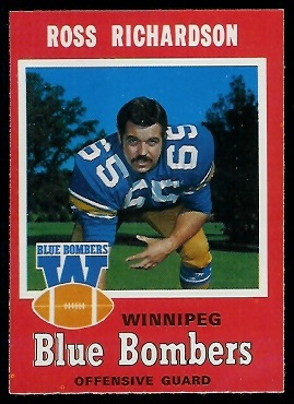 Ross Richardson 1971 O-Pee-Chee CFL football card