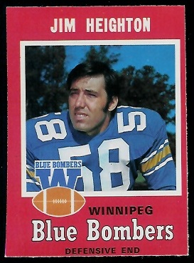 Jim Heighton 1971 O-Pee-Chee CFL football card